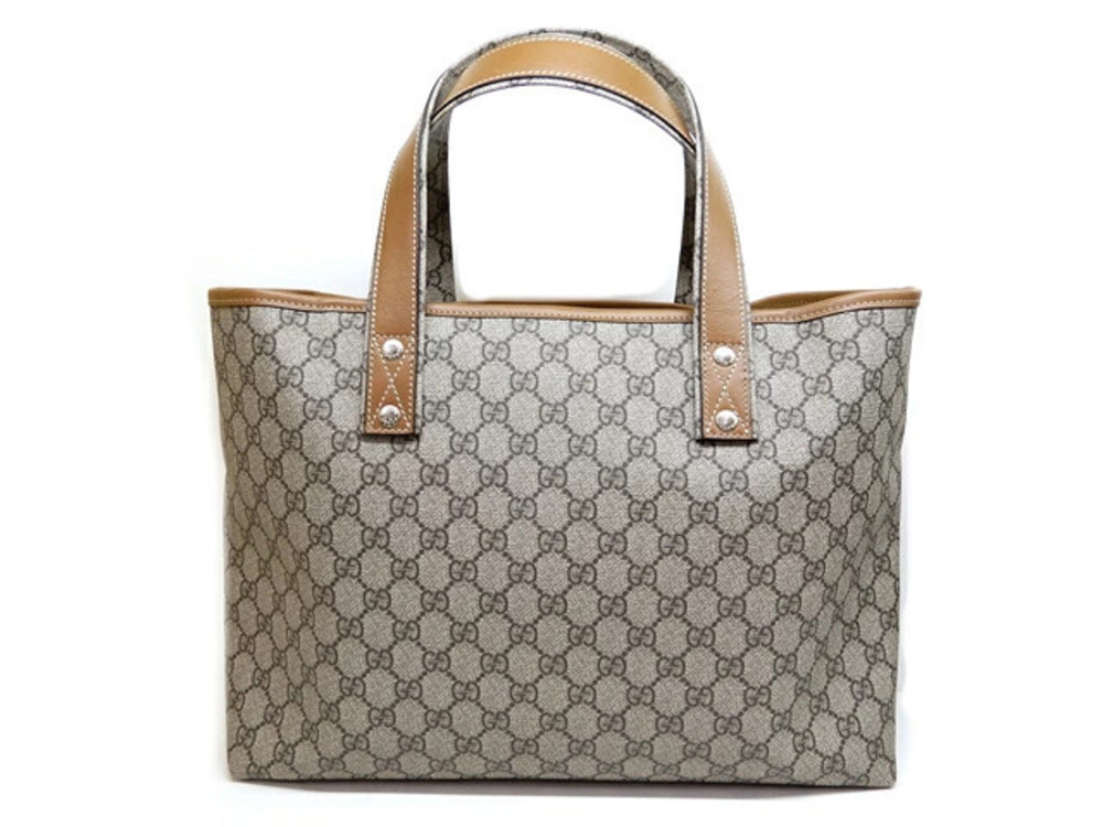 Gucci Tote Bag Canvas x Leather Brown